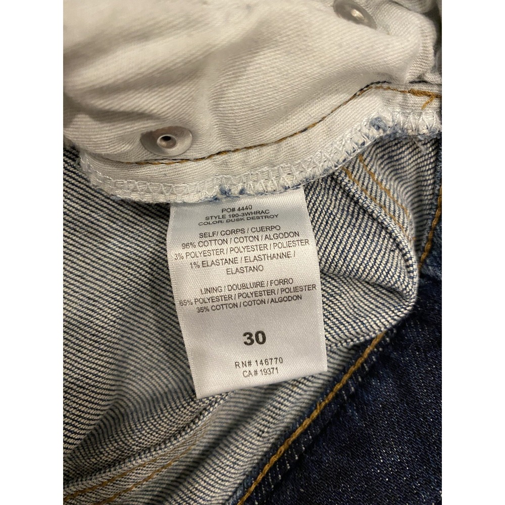 RE/DONE Jeans Womens 30 Blue 90s High Rise Ankle Crop Button Fly Distressed Blue - Picture 10 of 10